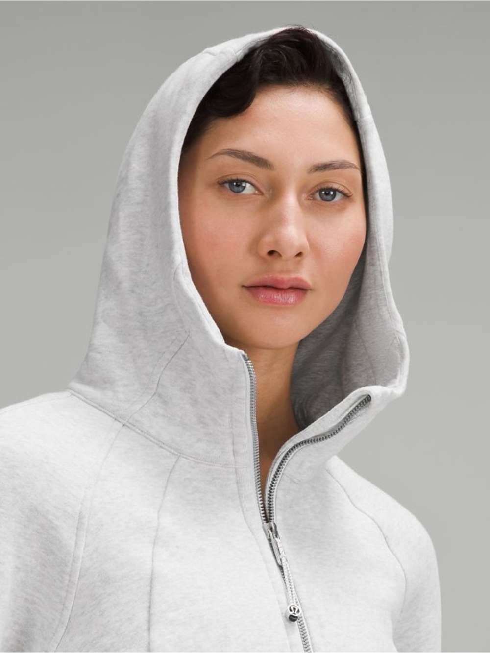 Lululemon Cropped Zip Hoodie in Light Gray - Women's Active Top - Picture 4 of 13
